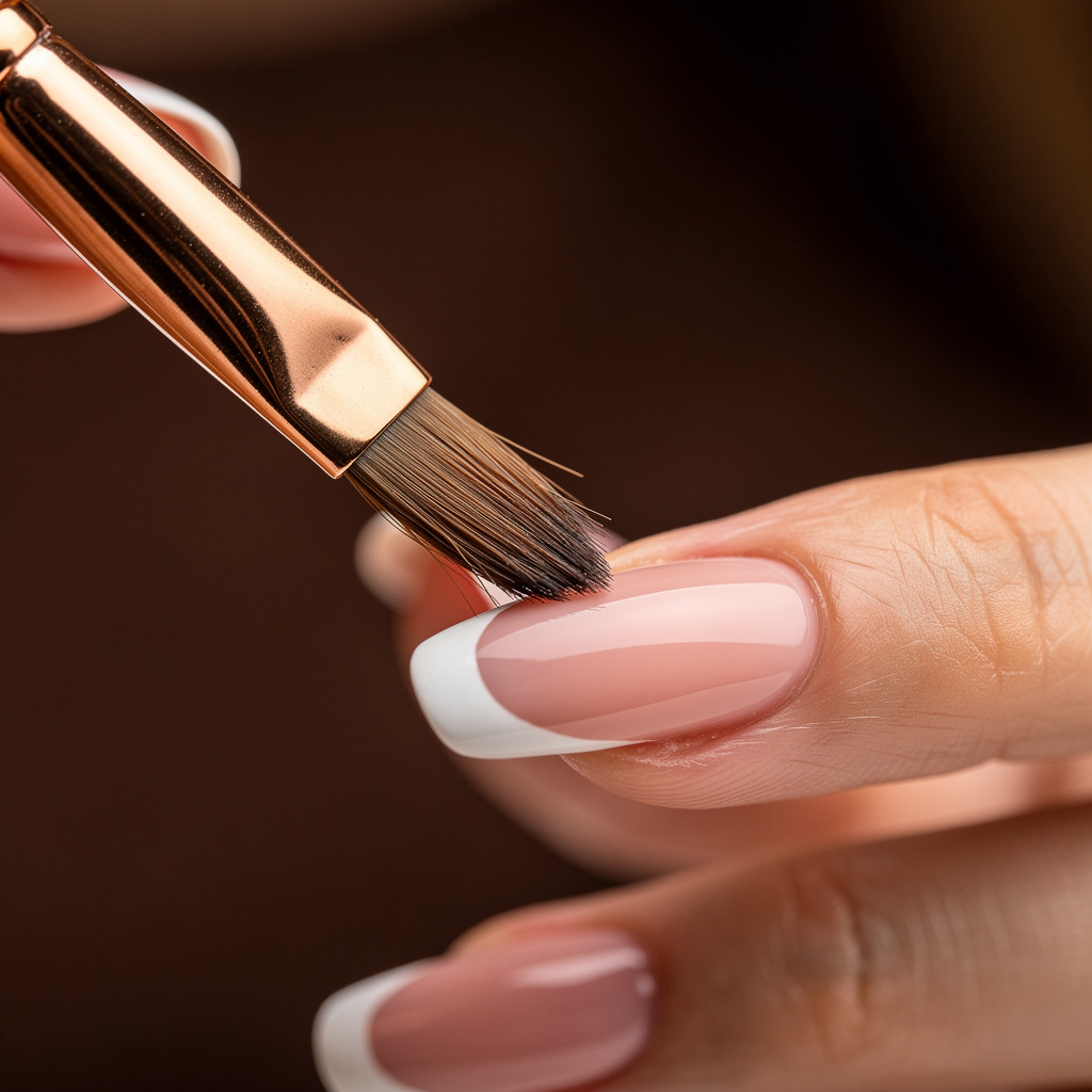 Professional nail technician at work